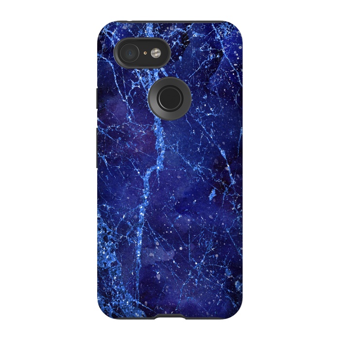 Pixel 3 StrongFit Blue Marbled Glitter 2 by Andrea Haase