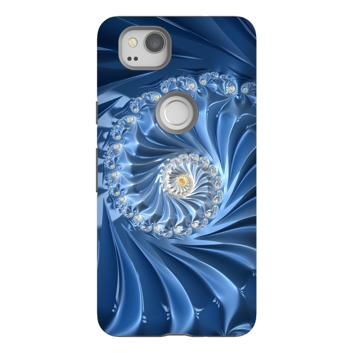 Pixel 2 StrongFit Glamorous Blue Fractal by Andrea Haase