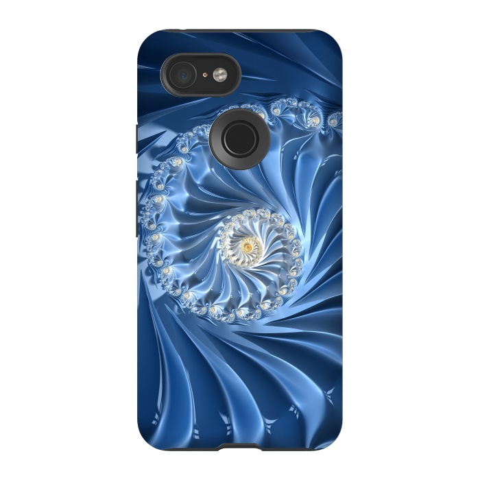 Pixel 3 StrongFit Glamorous Blue Fractal by Andrea Haase