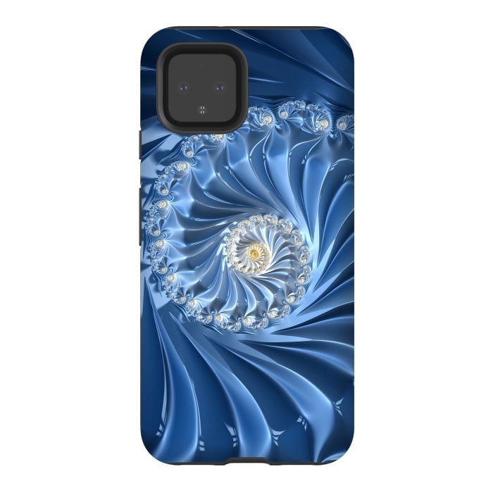 Pixel 4 StrongFit Glamorous Blue Fractal by Andrea Haase