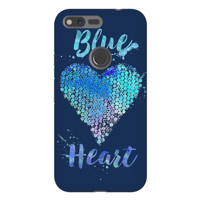 Pixel XL StrongFit Blue Heart  by Andrea Haase