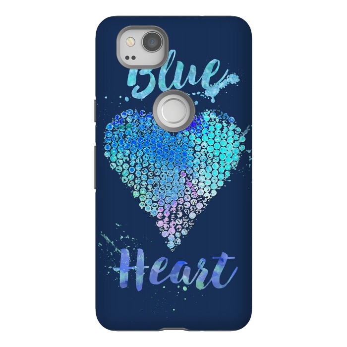 Pixel 2 StrongFit Blue Heart  by Andrea Haase