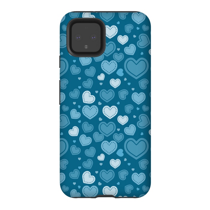 Pixel 4 StrongFit Blue Hearts by TMSarts