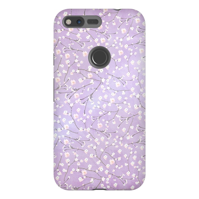 Pixel XL StrongFit Purple Watercolor Spring Cherry Blossom Pattern by  Utart