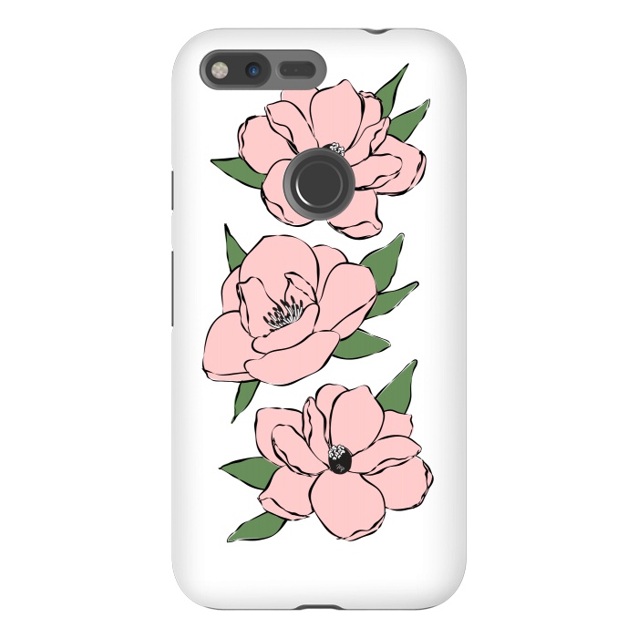 Pixel XL StrongFit Big Pink Flowers by Martina