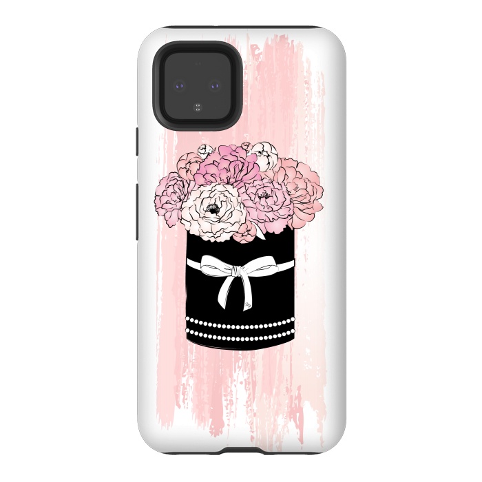 Pixel 4 StrongFit Flower Box with pink Peonies by Martina