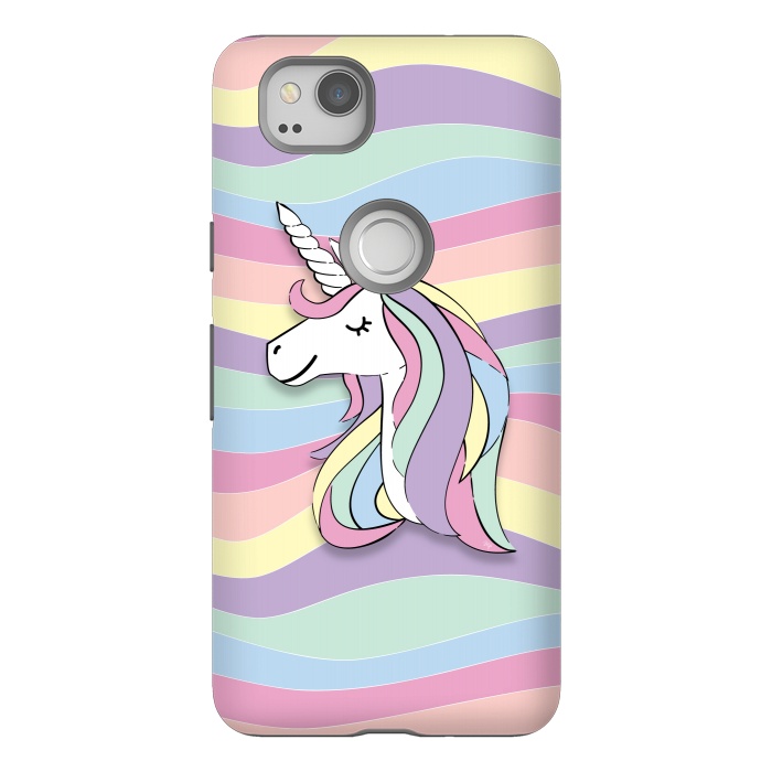 Pixel 2 StrongFit Cute Rainbow Unicorn by Martina
