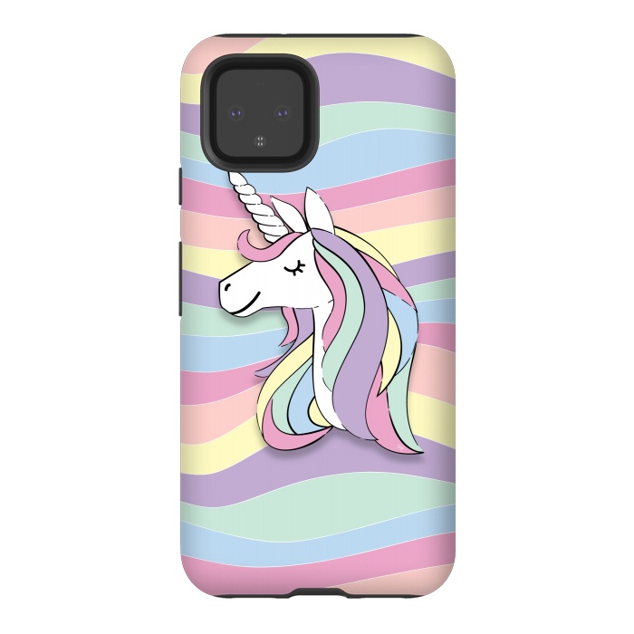 Pixel 4 StrongFit Cute Rainbow Unicorn by Martina
