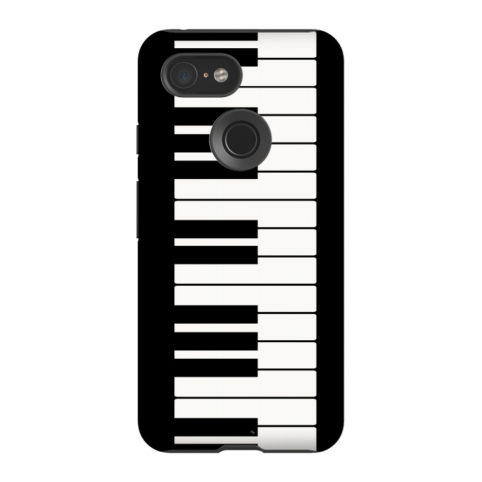 Pixel 3 StrongFit Black and white piano keys music instrument by Martina
