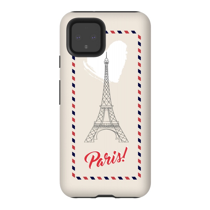Pixel 4 StrongFit Vintage envelope Eiffel Tower in Paris by Martina