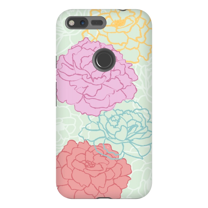 Pixel XL StrongFit Pretty pastel peonies by Martina