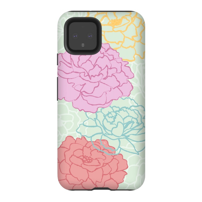 Pixel 4 StrongFit Pretty pastel peonies by Martina