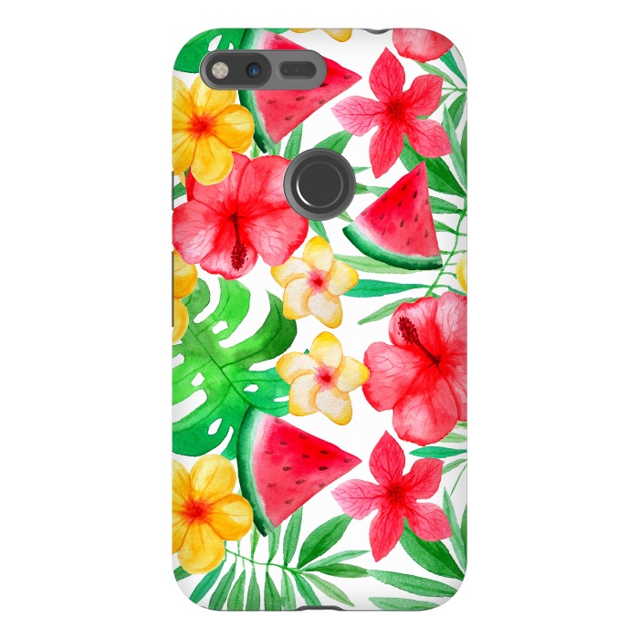 Pixel XL StrongFit Aloha Tropical Hibiscus and Melon Pattern by  Utart