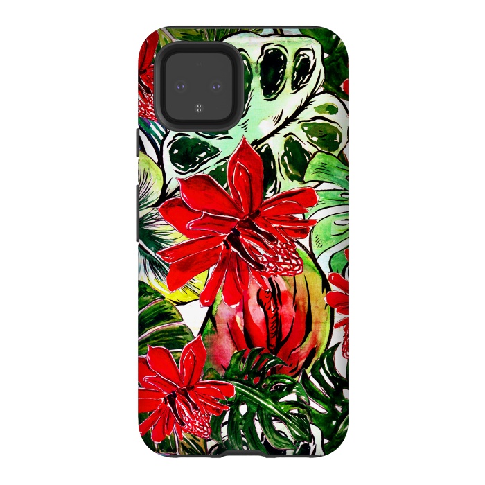 Pixel 4 StrongFit Aloha Tropical Passiflora Jungle by  Utart