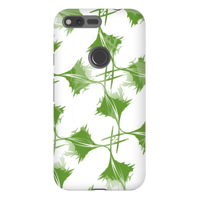 Pixel XL StrongFit Green Leaves by Creativeaxle