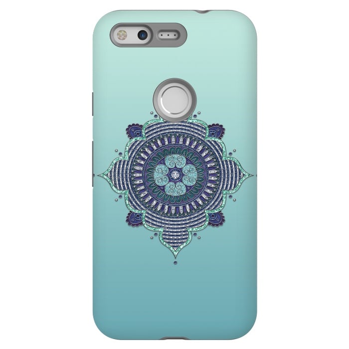 Pixel StrongFit Precious Turquoise Mandala Ornament by Andrea Haase