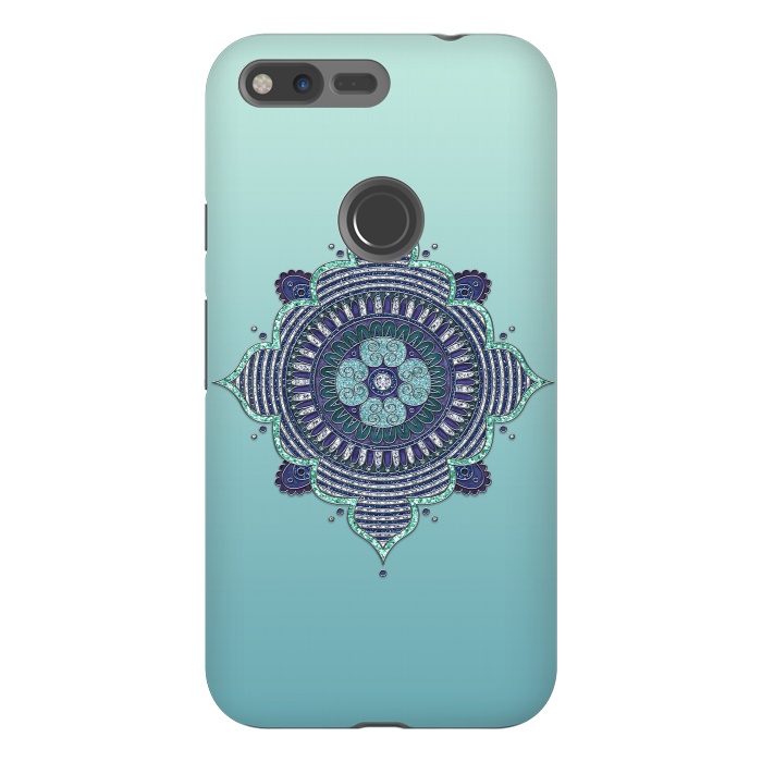 Pixel XL StrongFit Precious Turquoise Mandala Ornament by Andrea Haase