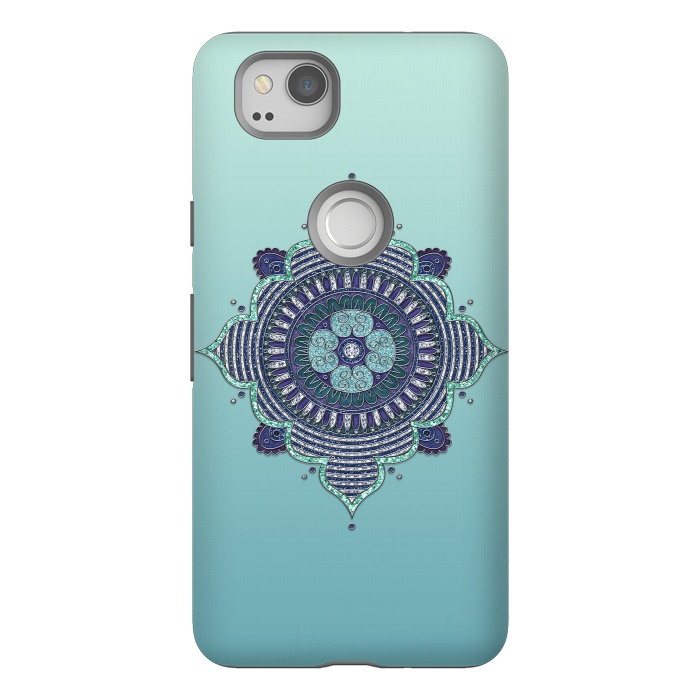 Pixel 2 StrongFit Precious Turquoise Mandala Ornament by Andrea Haase