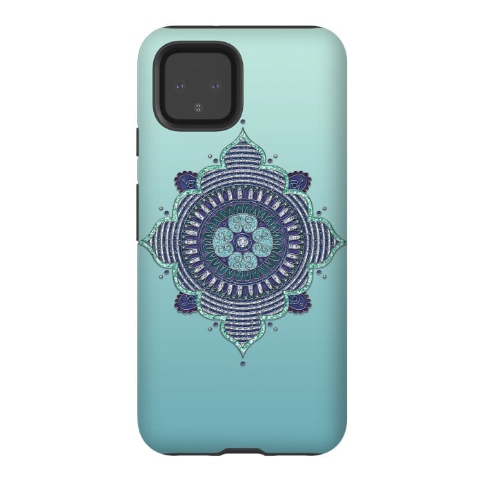 Pixel 4 StrongFit Precious Turquoise Mandala Ornament by Andrea Haase