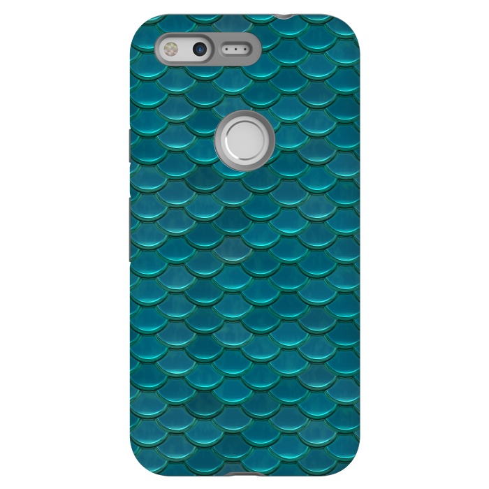 Pixel StrongFit Shiny Green Mermaid Scales by Andrea Haase