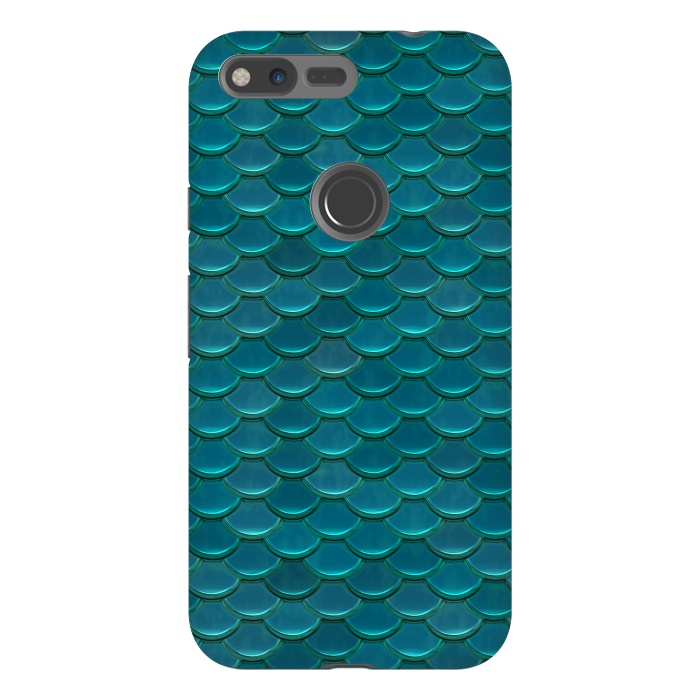 Pixel XL StrongFit Shiny Green Mermaid Scales by Andrea Haase