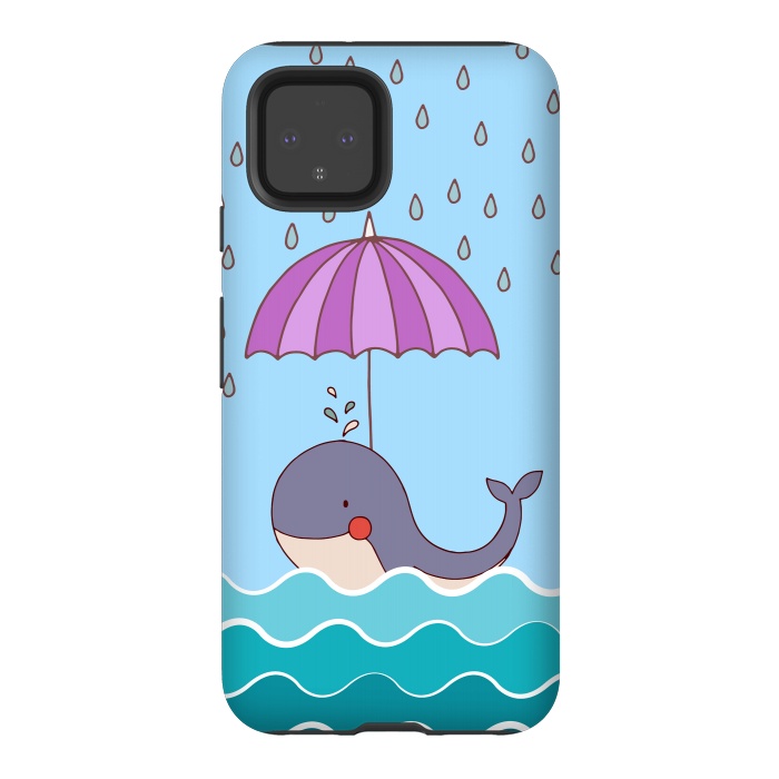 Pixel 4 StrongFit Swimming Whale by Creativeaxle