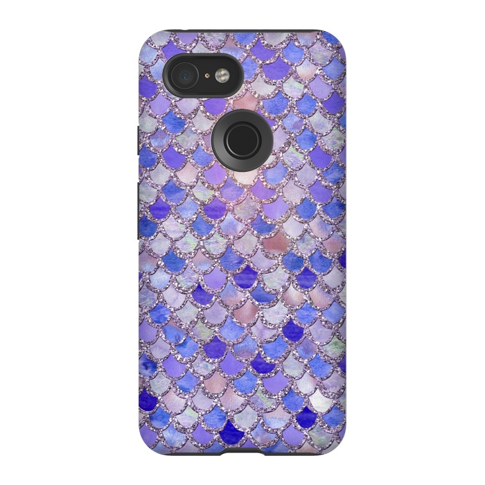Pixel 3 StrongFit Purple hand drawn mermaid scales by  Utart