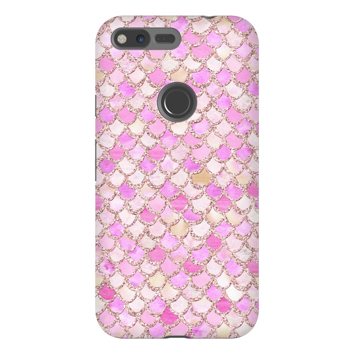 Pixel XL StrongFit Light Pink hand drawn mermaid scales by  Utart