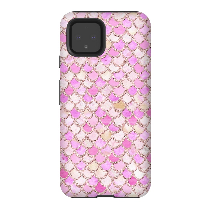 Pixel 4 StrongFit Light Pink hand drawn mermaid scales by  Utart