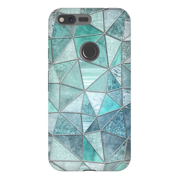 Pixel XL StrongFit Stained Glass Glamour Teal And Turquoise by Andrea Haase