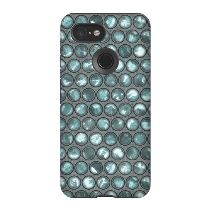 Pixel 3 StrongFit Green Glass Bead Pattern by Andrea Haase