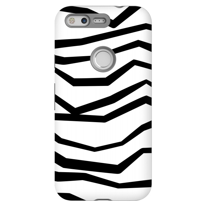 Pixel StrongFit Wavy Zig Zag Stripes Black And White 2 by Andrea Haase