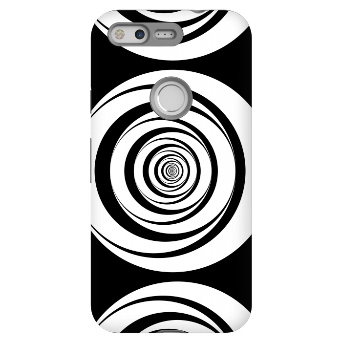 Pixel StrongFit Concentric Circles Pop-Art Black White 2 by Andrea Haase
