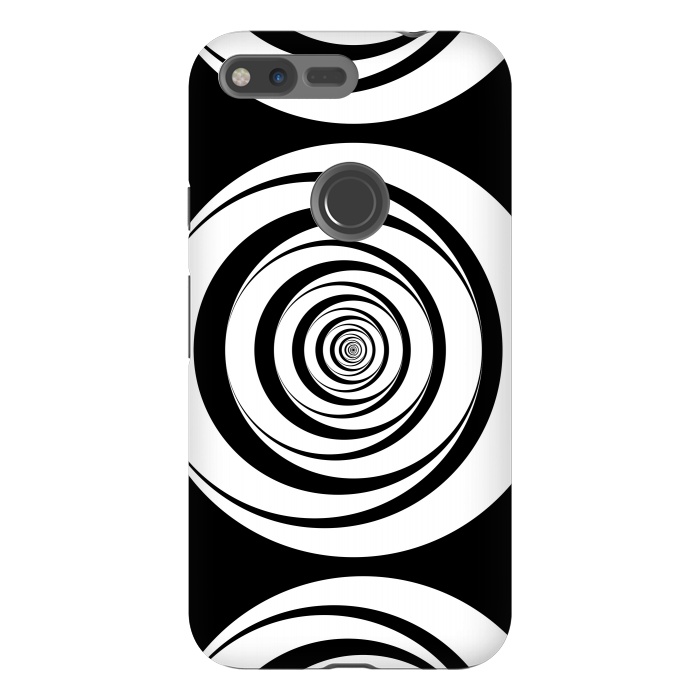 Pixel XL StrongFit Concentric Circles Pop-Art Black White 2 by Andrea Haase