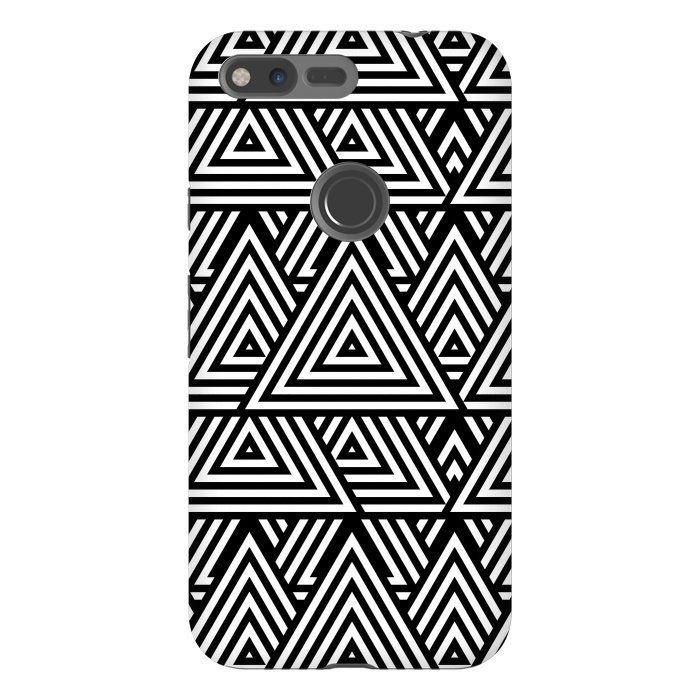 Pixel XL StrongFit Black White Triangle Pattern by Andrea Haase