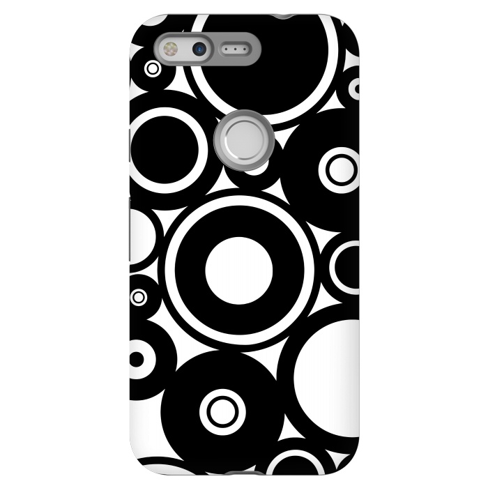 Pixel StrongFit Pop-Art Black White Circles by Andrea Haase