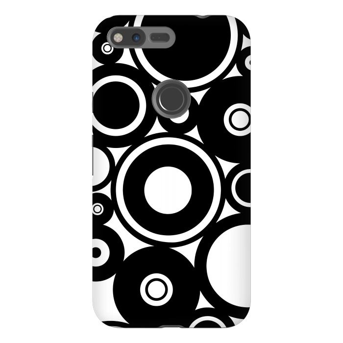 Pixel XL StrongFit Pop-Art Black White Circles by Andrea Haase