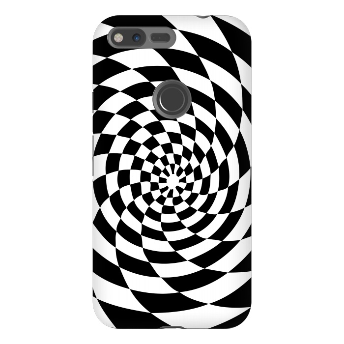 Pixel XL StrongFit Checker Spiral Black And White by Andrea Haase