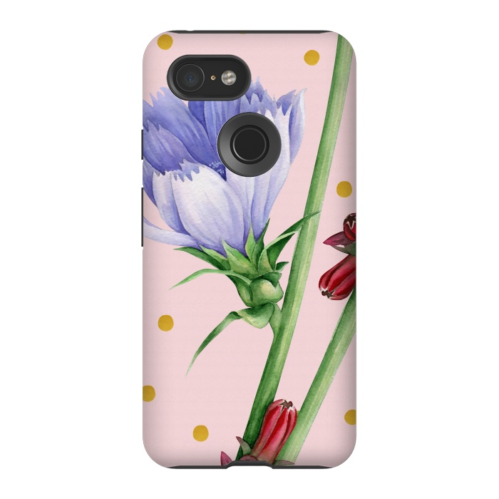 Pixel 3 StrongFit Purple Chicory by Creativeaxle