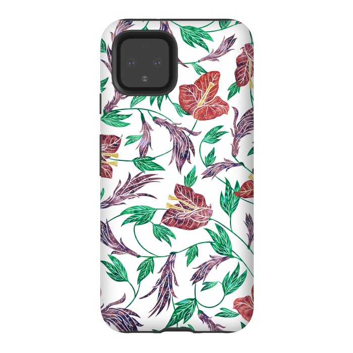 Pixel 4 StrongFit Tropical Flowers Pattern by Dushan Medich