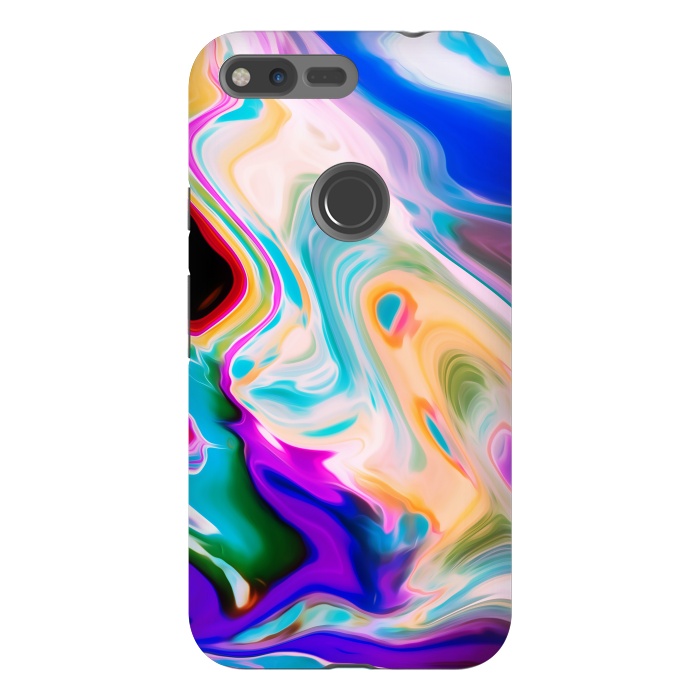 Pixel XL StrongFit Colorful Abstract Marble Swirls by Dushan Medich