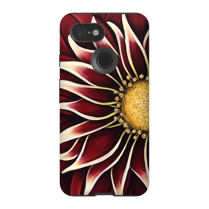 Pixel 3 StrongFit Crimson Zinnia by Denise Cassidy Wood