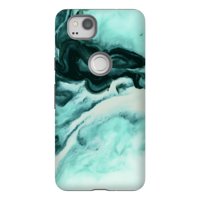 Pixel 2 StrongFit Abstract marbling mint by Mmartabc