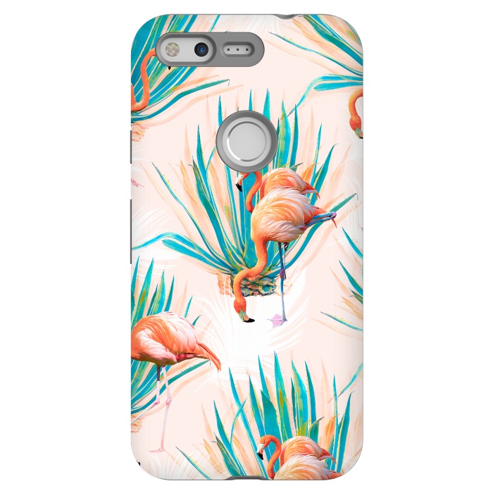 Pixel StrongFit Anaglyph Flamingos with cactus by Mmartabc