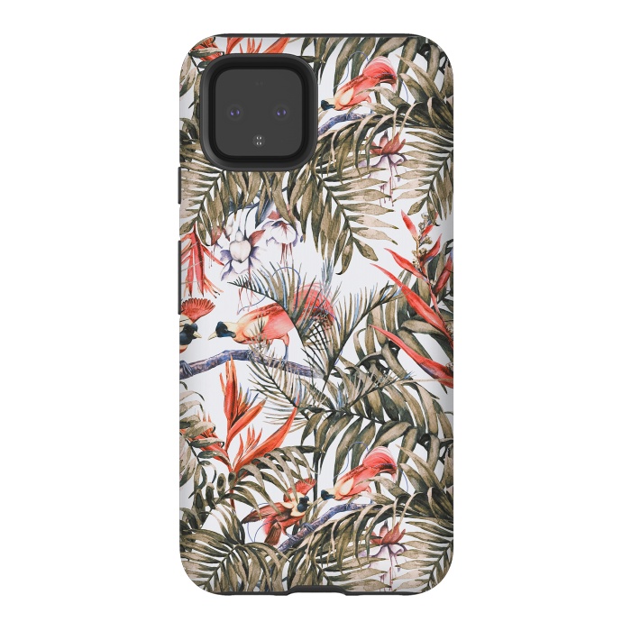 Pixel 4 StrongFit Exotic birds in the jungle paradise II by Mmartabc