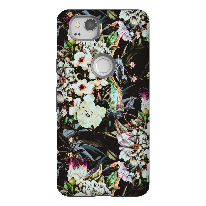 Pixel 2 StrongFit Dark flowery colorful bouquet by Mmartabc