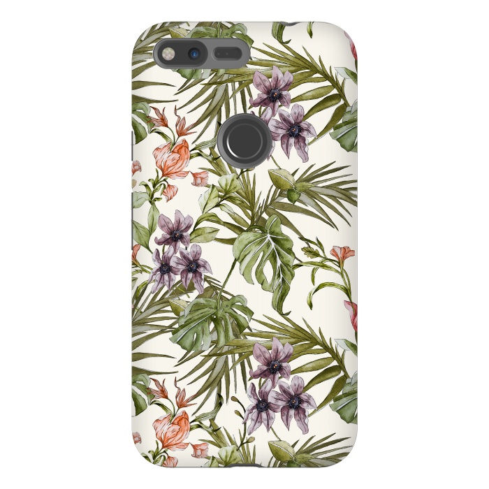 Pixel XL StrongFit Watercolor tropical foliage by Mmartabc