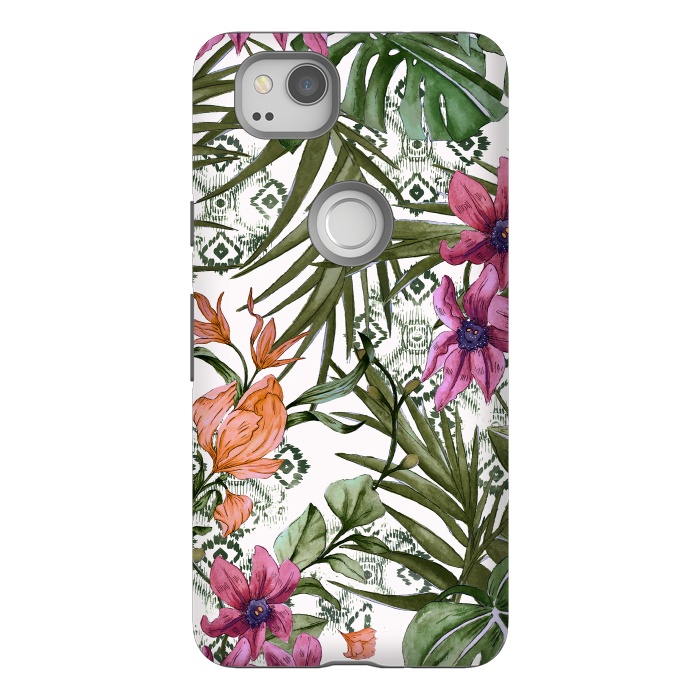 Pixel 2 StrongFit Tropical tribal floral by Mmartabc