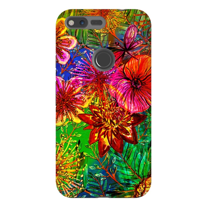 Pixel XL StrongFit Colorful Flower Jungle by  Utart