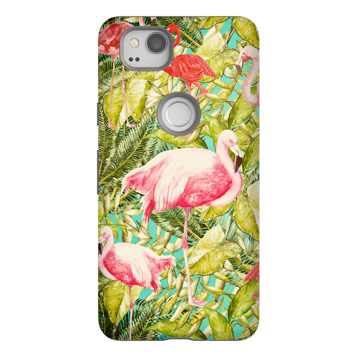 Pixel 2 StrongFit Aloha Tropical Flamingo Jungle by  Utart